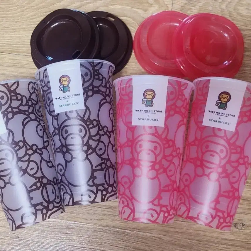 [BUNJANG] Starbucks Bape Milo Reusable Cold Cup 473ml / 스타벅스 베이프 마일로 리유저블컵 콜드컵 리유컵 핑크/브라운 다회용 텀블