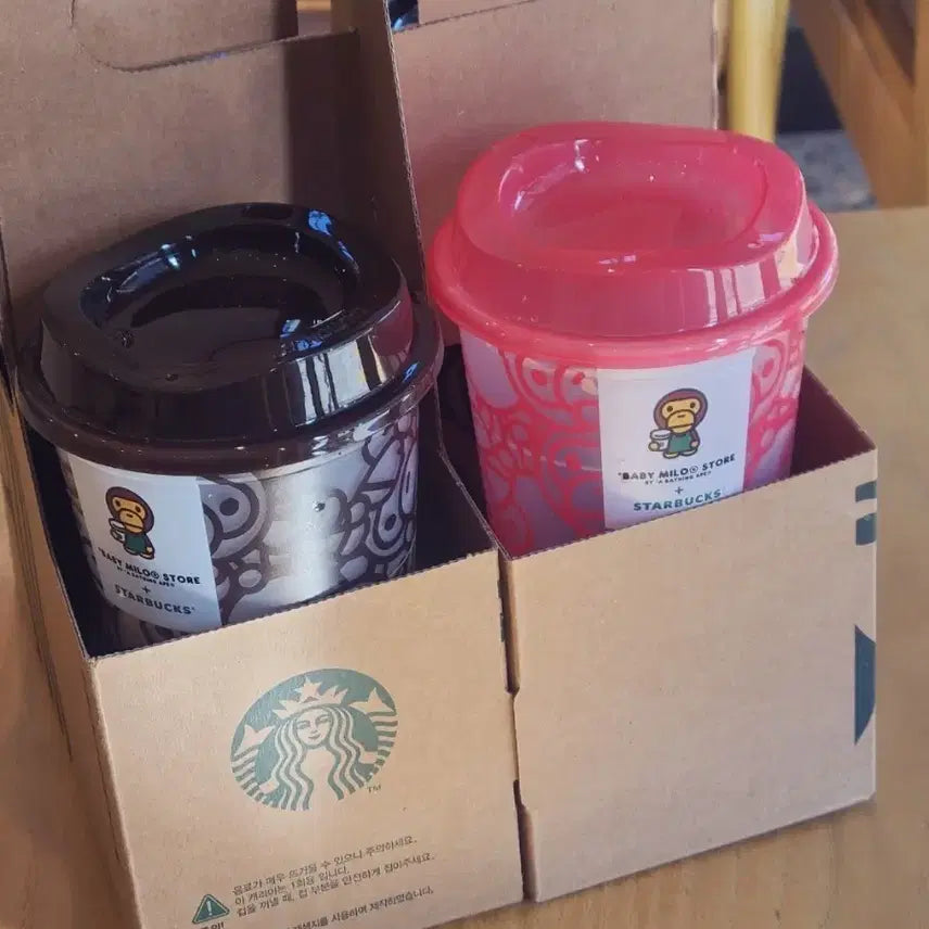 [BUNJANG] Starbucks Bape Milo Reusable Cold Cup 473ml / 스타벅스 베이프 마일로 리유저블컵 콜드컵 리유컵 핑크/브라운 다회용 텀블