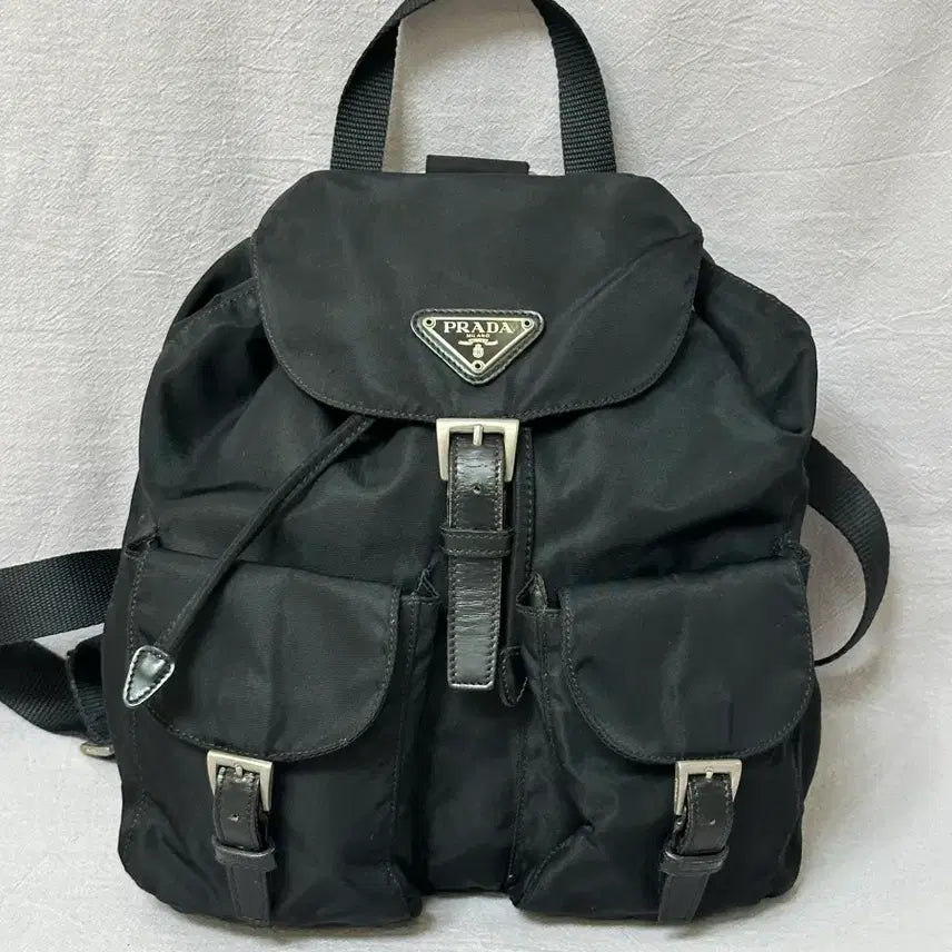 [BUNJANG] Prada Two-Pocket Nylon Pocono Backpack Small / 프라다 투포켓 나일론 포코노 백팩 스몰