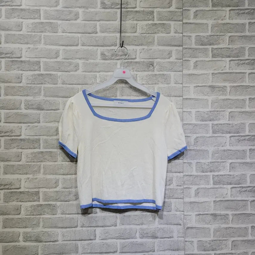 [BUNJANG] Square Neck Short Sleeve T-Shirt - Size 55 / ㄹ58 스퀘어 반팔 55