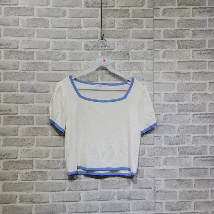 [BUNJANG] Square Neck Short Sleeve T-Shirt - Size 55 / ㄹ58 스퀘어 반팔 55
