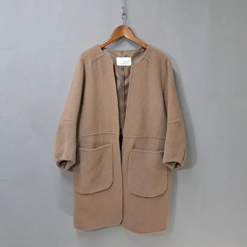 [BUNJANG] Beige Brown Wool Coat / 베이지브라운 오픈 울90% 코트