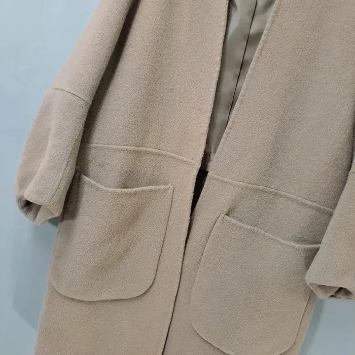 [BUNJANG] Beige Brown Wool Coat / 베이지브라운 오픈 울90% 코트