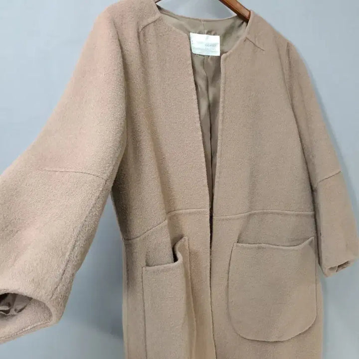 [BUNJANG] Beige Brown Wool Coat / 베이지브라운 오픈 울90% 코트