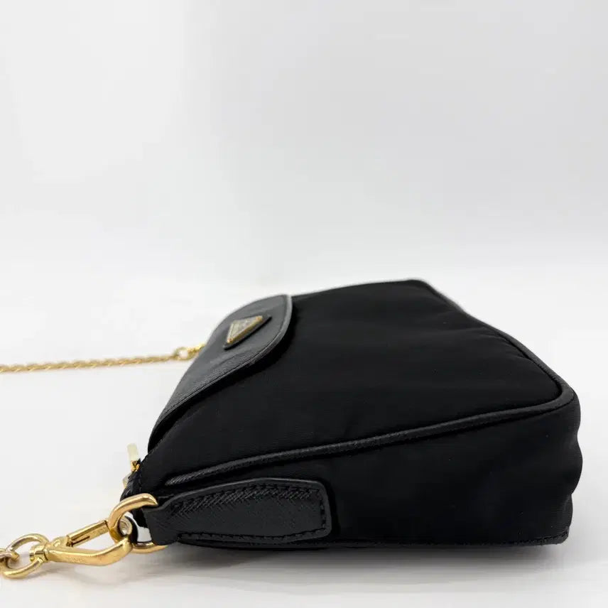 [BUNJANG] Prada Saffiano Tessuto Triangle Logo Chain Crossbody Bag / 프라다 사피아노 테수토 삼각로고 체인 크로스백 1bh085
