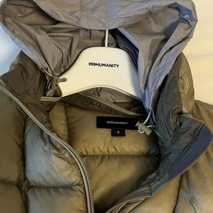 [BUNJANG] 999휴머니티 Modular Light Goose Puffer Jacket - Khaki - Size 2 / [2] 999휴머니티 모듈러 라이트 구스 푸퍼