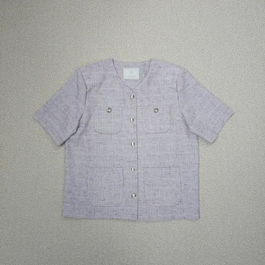 [BUNJANG] Attrangs Women's Tweed Jacket - Lavender / (F)아뜨랑스 여성 트위드 자켓 반팔 봄여름 하객룩