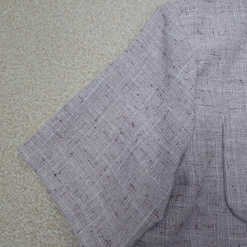 [BUNJANG] Attrangs Women's Tweed Jacket - Lavender / (F)아뜨랑스 여성 트위드 자켓 반팔 봄여름 하객룩