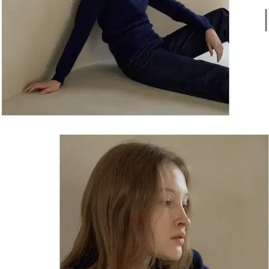 [BUNJANG] blank03 Alpaca Collar Knit Navy / [새상품] blank03 블랭크공삼 알파카 칼라 니트 네이비