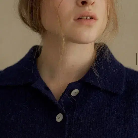 [BUNJANG] blank03 Alpaca Collar Knit Navy / [새상품] blank03 블랭크공삼 알파카 칼라 니트 네이비