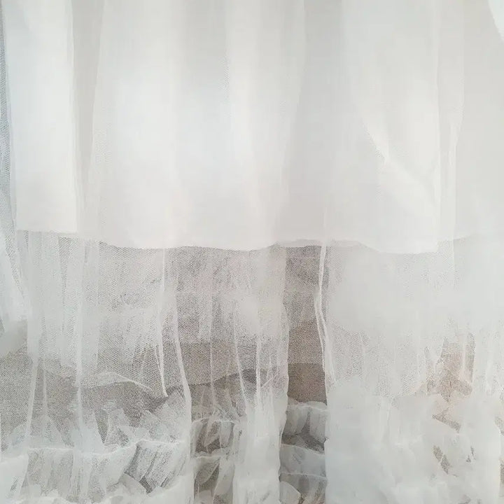 [BUNJANG] White Tulle Long Skirt / 화이트 캉캉 튤망사 샤프릴롱스커트 발레 플라멩고탱고오디션 히메갸루 페어리