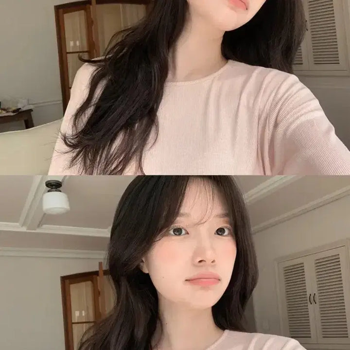 [BUNJANG] Pink Semi-sheer Basic Inner Tee / 핑크 여리 세미 이너 기본티