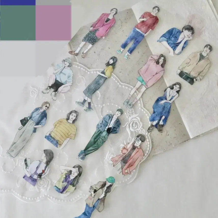 [BUNJANG] Diary Decoration Character Sticker Pack / 다꾸 인물 스티커팩 (다이어리 꾸미기)