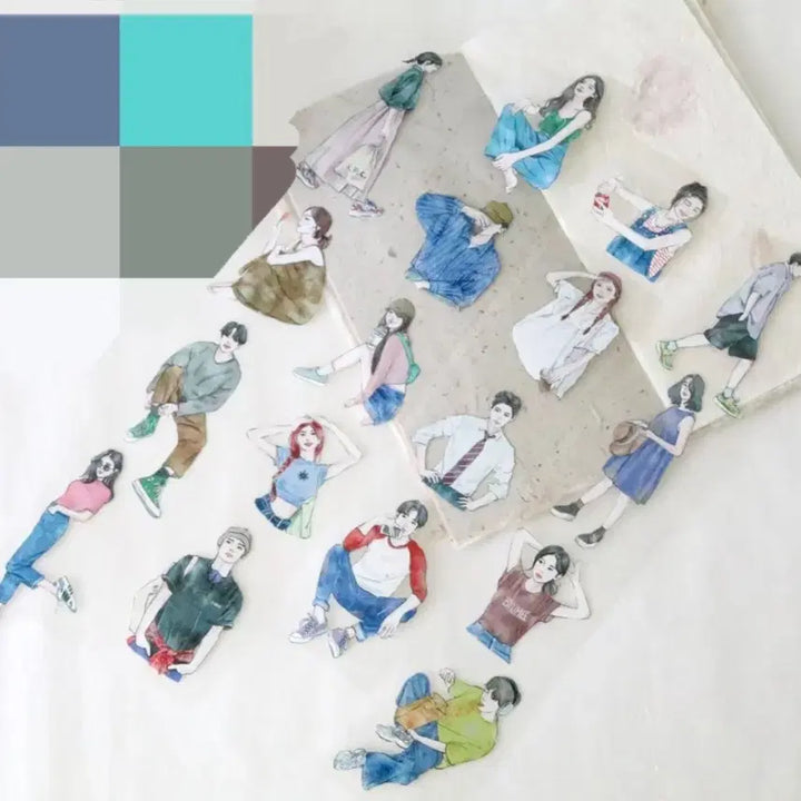 [BUNJANG] Diary Decoration Character Sticker Pack / 다꾸 인물 스티커팩 (다이어리 꾸미기)