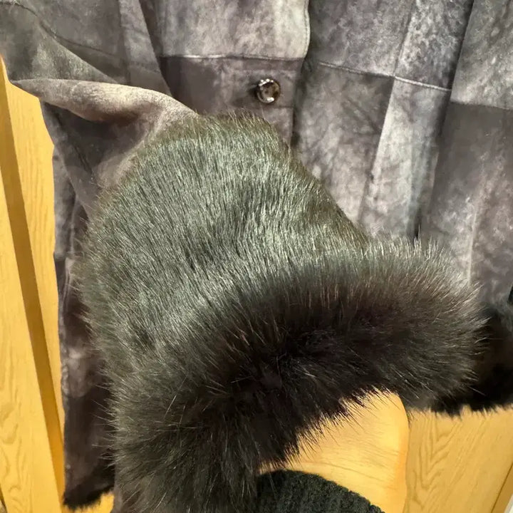 [BUNJANG] Vintage Rabbit Fur Trimmed Mustang Coat L Size / 빈티지퍼롱무스탕 퍼트리밍무스탕코트L