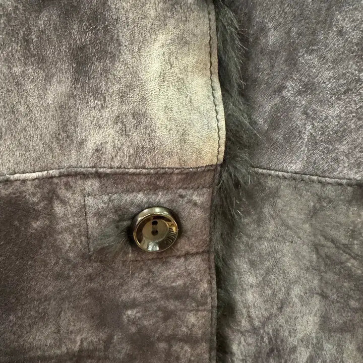 [BUNJANG] Vintage Rabbit Fur Trimmed Mustang Coat L Size / 빈티지퍼롱무스탕 퍼트리밍무스탕코트L