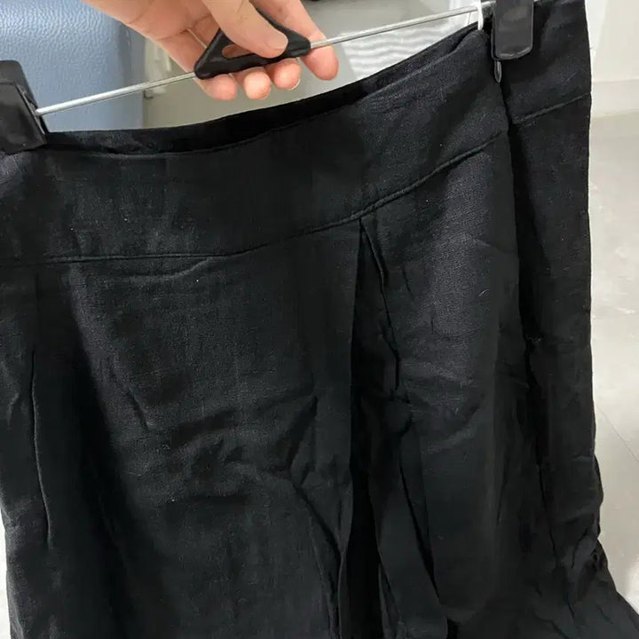 [BUNJANG] Uanoia Black Linen Wide Long Slacks / 유노이아 블랙 린넨 와이드 롱 슬랙스