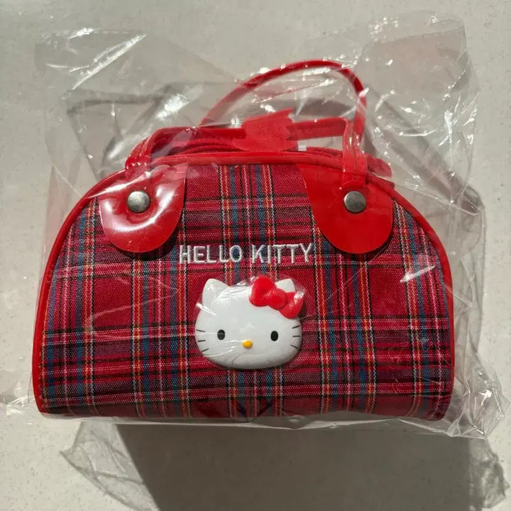 [BUNJANG] Hello Kitty Mini Checkered Boston Bag / [일본정품] 헬로키티 미니 체크 보스턴백 스트랩포함