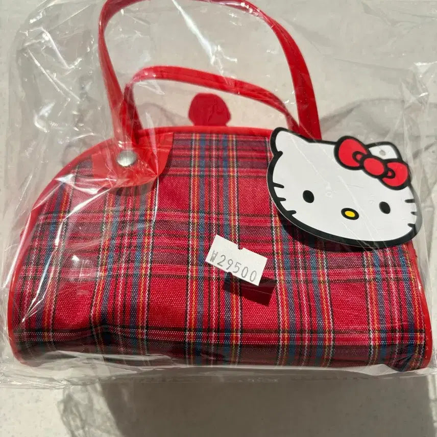 [BUNJANG] Hello Kitty Mini Checkered Boston Bag / [일본정품] 헬로키티 미니 체크 보스턴백 스트랩포함