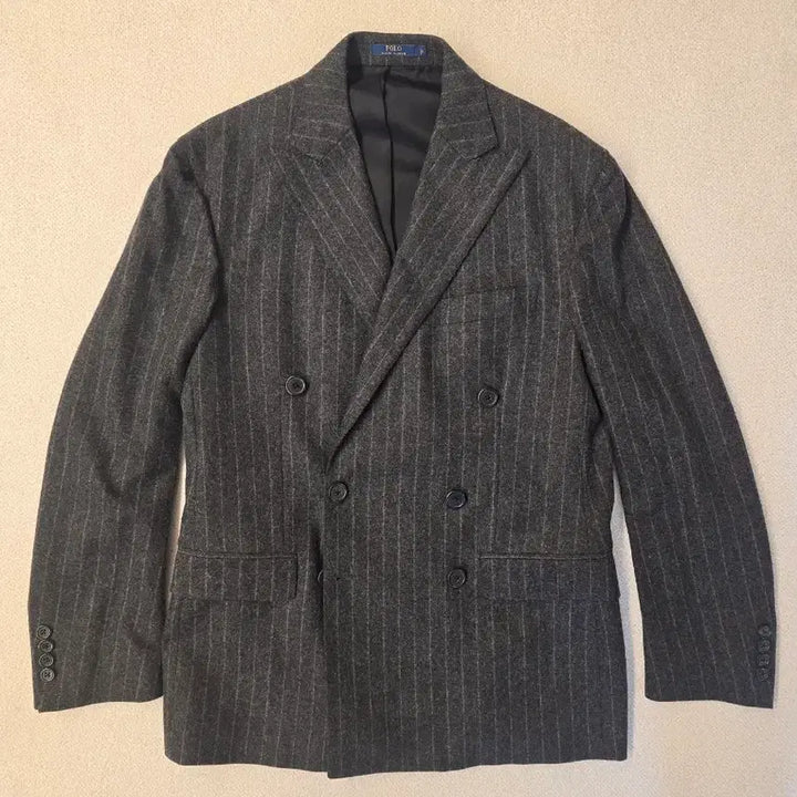 [BUNJANG] Polo Ralph Lauren Italian Striped Double-Breasted Jacket / [이태리제] 폴로 랄프로렌 스트라이프 더블 브레스티드 자켓 (38S)