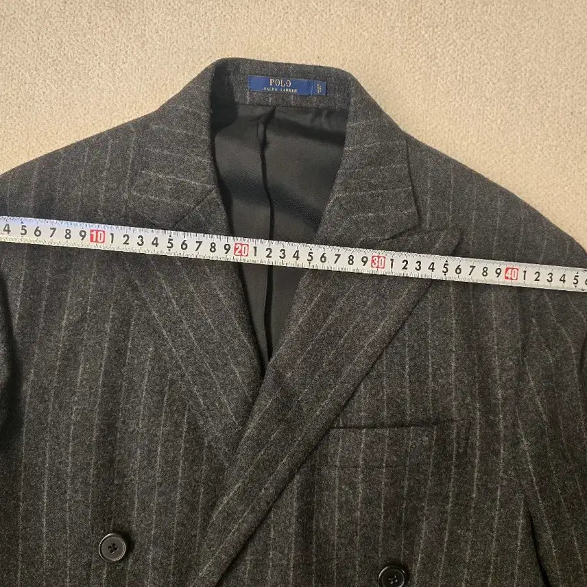 [BUNJANG] Polo Ralph Lauren Italian Striped Double-Breasted Jacket / [이태리제] 폴로 랄프로렌 스트라이프 더블 브레스티드 자켓 (38S)