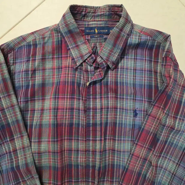 [BUNJANG] Polo Slim Fit Check Shirt L / 폴로 슬림핏 체크 셔츠 L