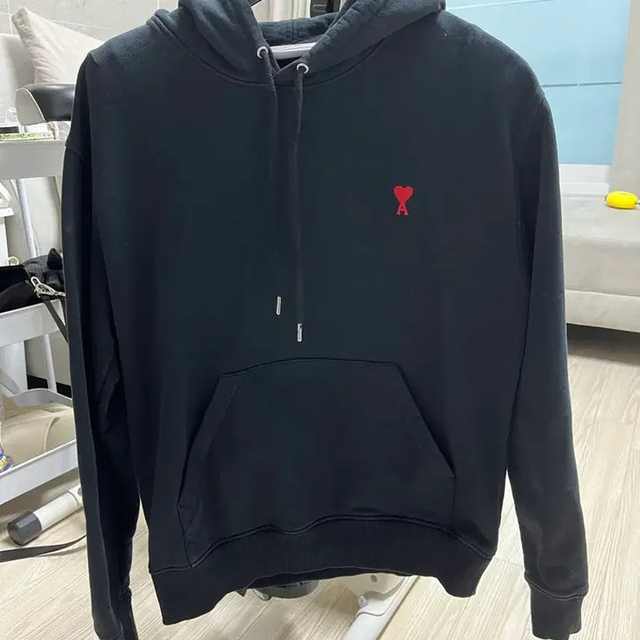 [BUNJANG] AMI Black Hoodie L / AMI 아미 블랙 후드 L
