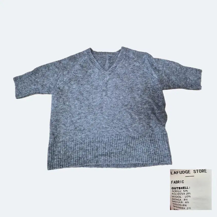 [BUNJANG] Lafarge Woman Brown V-Neck Knit Sweater / 라퍼지포우먼 브라운 브이넥 니트 M