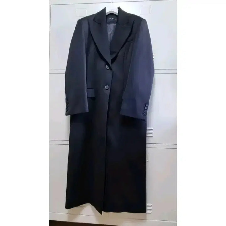 [BUNJANG] EITHER Single Breasted Long Jacket Coat - Black, M / EITHER 이더 싱글 브레스티드 롱 자켓 코트 - 블랙, M