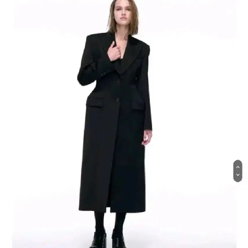 [BUNJANG] EITHER Single Breasted Long Jacket Coat - Black, M / EITHER 이더 싱글 브레스티드 롱 자켓 코트 - 블랙, M