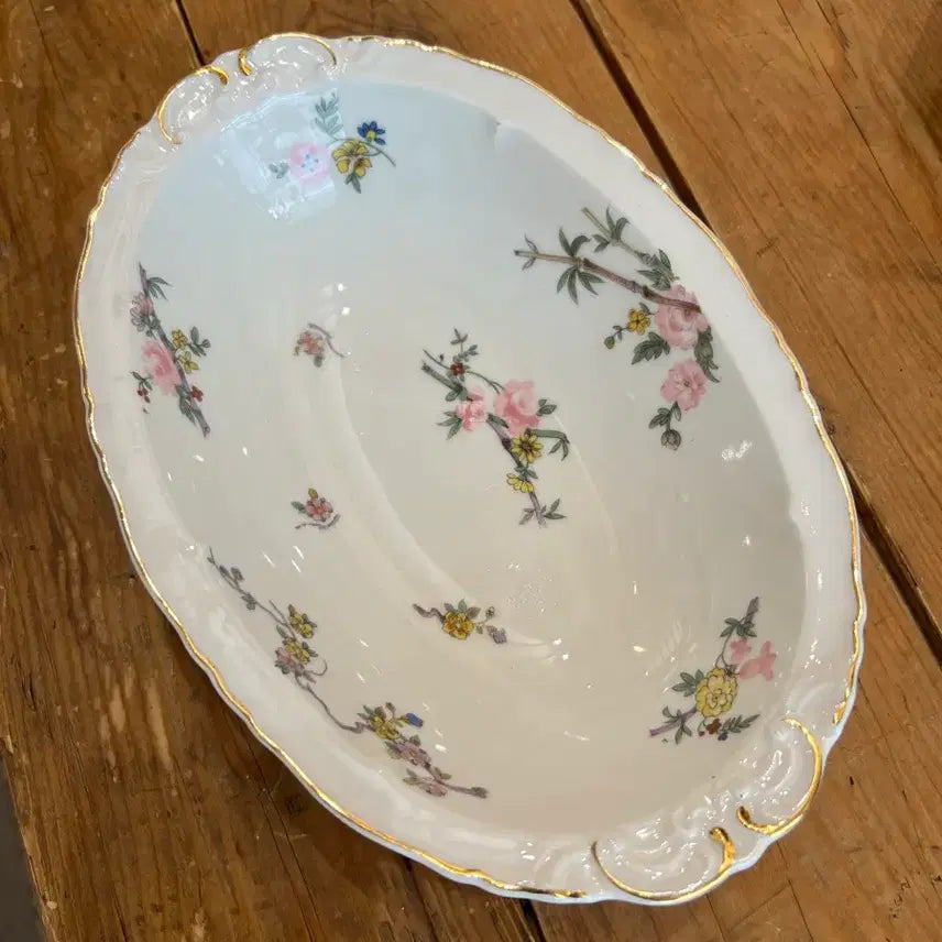 [BUNJANG] French Limoges Oval Deep Bowl / 프랑스 빈티지 리모지 오벌 깊은볼