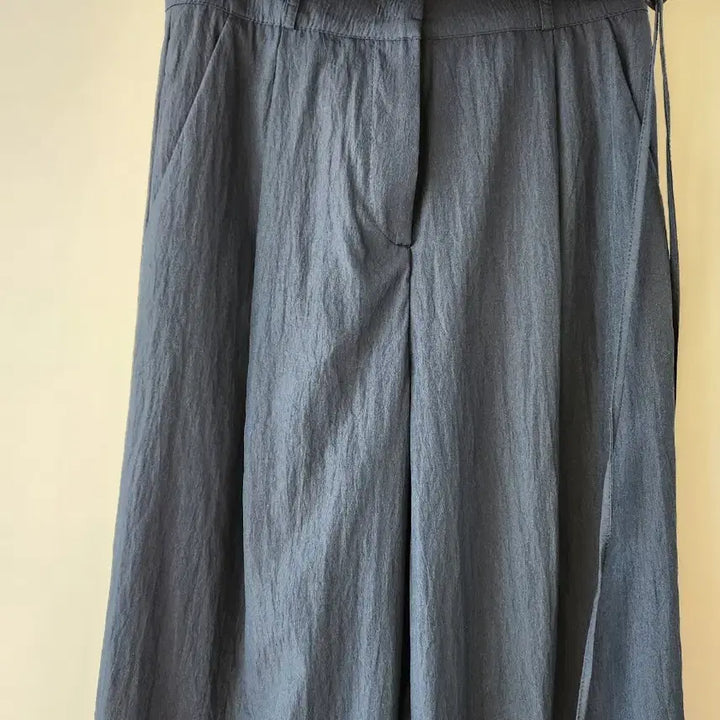 [BUNJANG] Navy Wrap Ribbon Slacks / 새상품)네이비 랩 리본 슬랙스
