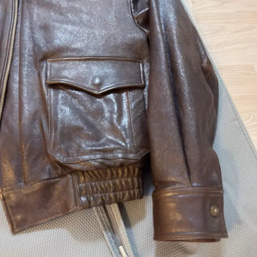 [BUNJANG] Cour Women A-2 Leather Jacket / 쿠어 우먼 베지터블 레더 A-2 자켓 브라운