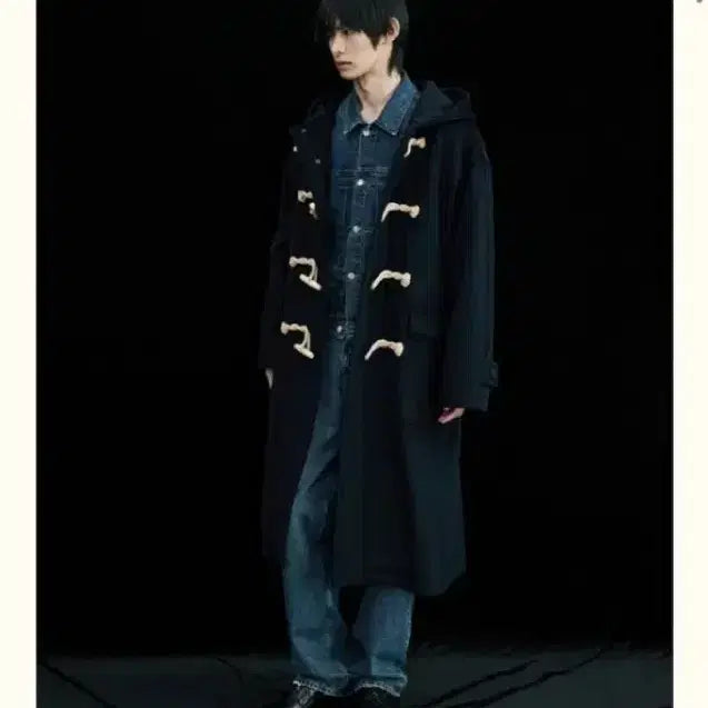 [BUNJANG] LOFI Oversized Duffel Coat Jacket Navy L / LOFI 로파이 오버핏 스테디 더플 후드 떡볶이 코트 자켓 네이비 L