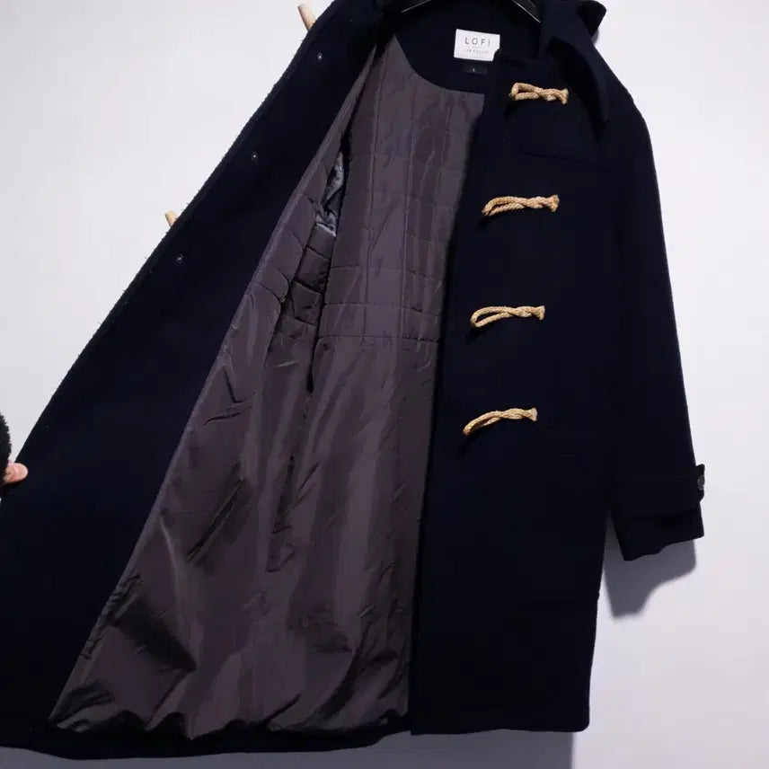 [BUNJANG] LOFI Oversized Duffel Coat Jacket Navy L / LOFI 로파이 오버핏 스테디 더플 후드 떡볶이 코트 자켓 네이비 L