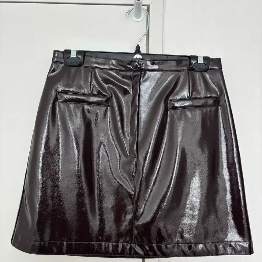 [BUNJANG] Egoist Enamel Eco-Leather Skirt M / 에고이스트 에나멜 에코레더 가죽 스커트 M