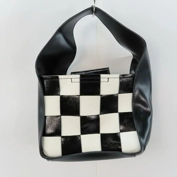 [BUNJANG] Ray Beams One Handle Checkerboard Leather Bag / 레이빔즈 Beams 원핸들 체커보드 레더 백