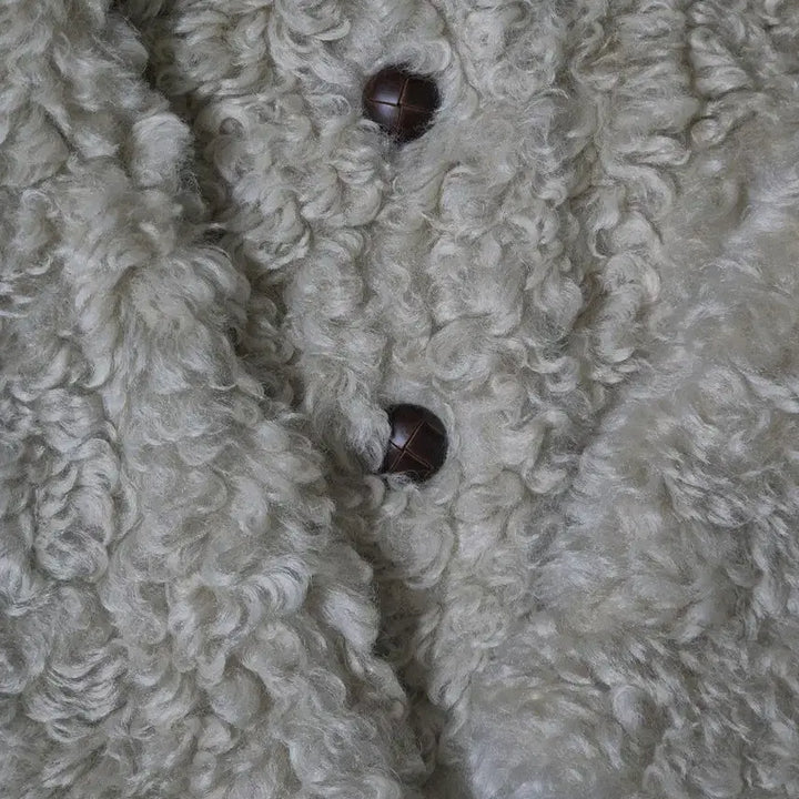 [BUNJANG] Headerment Isabelle Curly Fur Jacket Oatmeal / (오늘특가)헤더먼트 이자벨 컬리 퍼 자켓 오트밀크