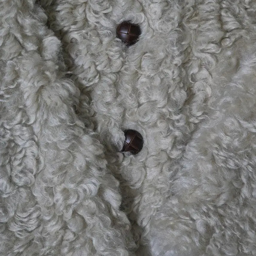 [BUNJANG] Headerment Isabelle Curly Fur Jacket Oatmeal / (오늘특가)헤더먼트 이자벨 컬리 퍼 자켓 오트밀크