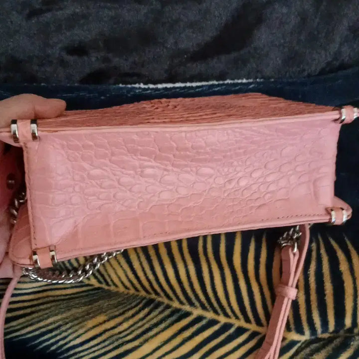 [BUNJANG] Jalmoyi Pink Crocodile Handbag / 잘모이 핑크 리얼 악어백
