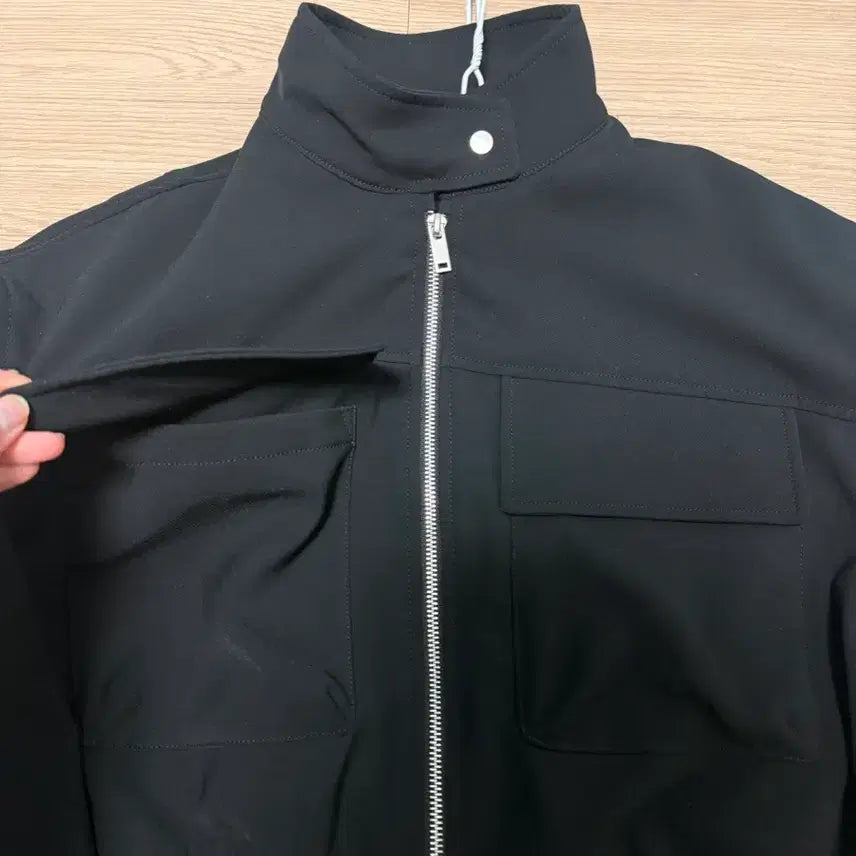 [BUNJANG] 8seconds High-Neck Zip-Up Jacket S / 에잇세컨즈 블랙 하이넥 집업 자켓 오버핏 봄 점퍼 55667788 S