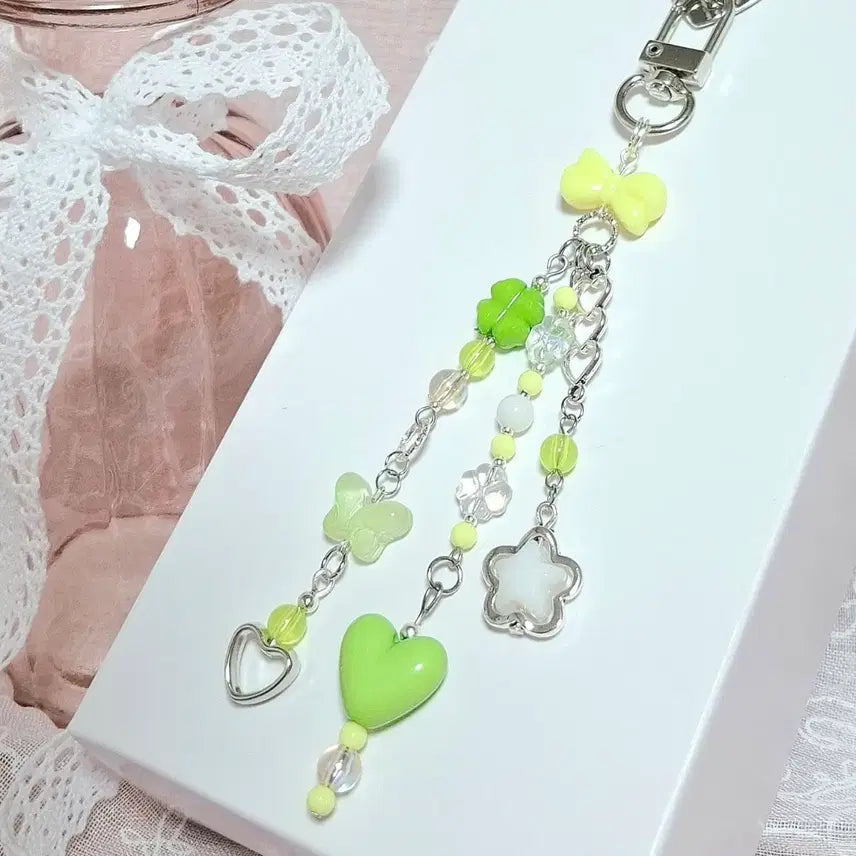 [BUNJANG] Kitsch Y2K Beaded Keyring / 키치 Y2K 비즈 키링(노랑, 민트)
