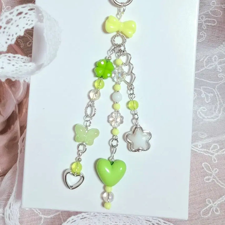 [BUNJANG] Kitsch Y2K Beaded Keyring / 키치 Y2K 비즈 키링(노랑, 민트)