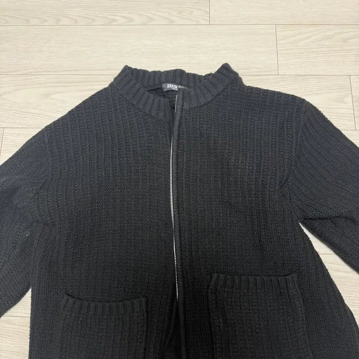 [BUNJANG] Drawfit Constant Bulky Round Zip-up Knit Black M Size / 드로우핏 콘스탄트 벌키 라운드 집업 니트 블랙 M사이즈
