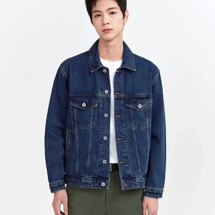 [BUNJANG] Musinsa Standard Relaxed Denim Trucker Jacket - Medium Indigo / [무신사스탠다드] 릴렉스드 데님 트러커 재킷 [미디엄 인디고]