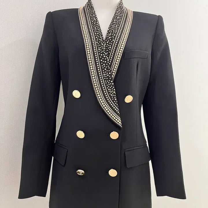 [BUNJANG] Study Double Breasted Long Blazer / 스터디 더블 브레스트 롱 블레이저(새상품)