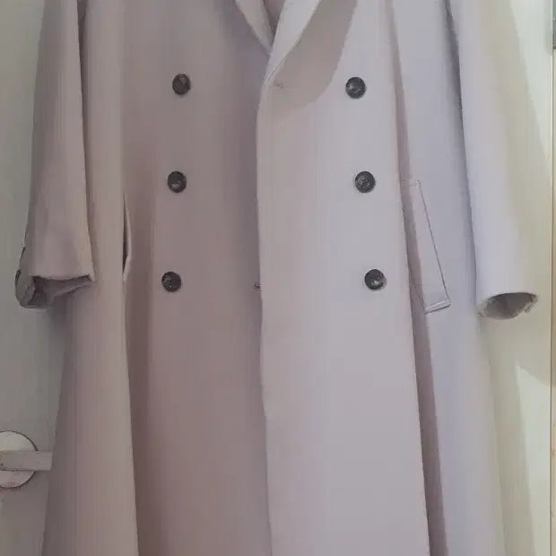 [BUNJANG] Mystrada Double Long Coat Light Pink / Mystrada 더블 롱 코트 라이트 핑크