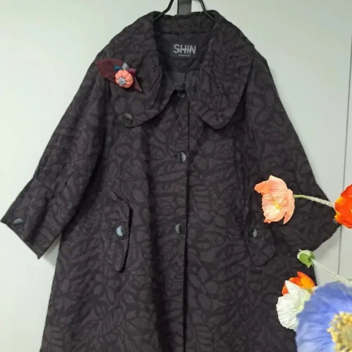 [BUNJANG] Shin Young Hee A-Line Fit Collar Coat / 신영희디자이너 브랜드 춘추용 에이라인핏 카라변형 코트
