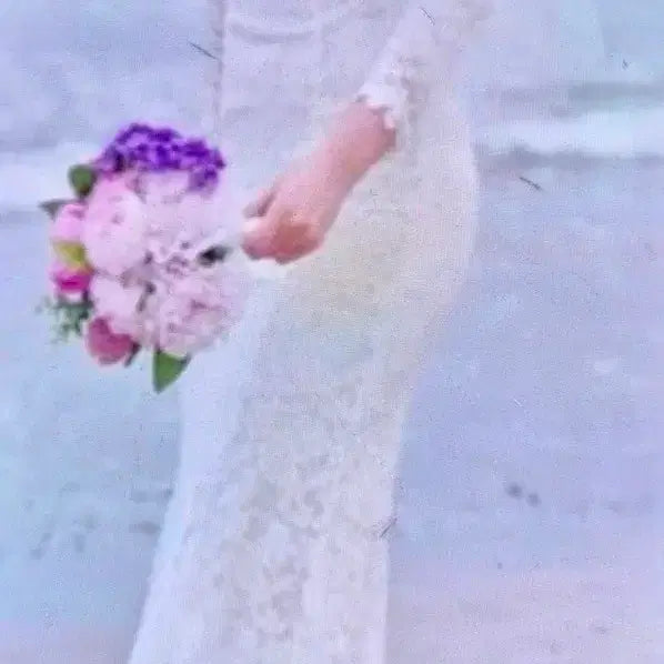[BUNJANG] White Lace Long Dress / 화이트 드레스,  웨딩  브라이덜 샤워, 돌잔치
