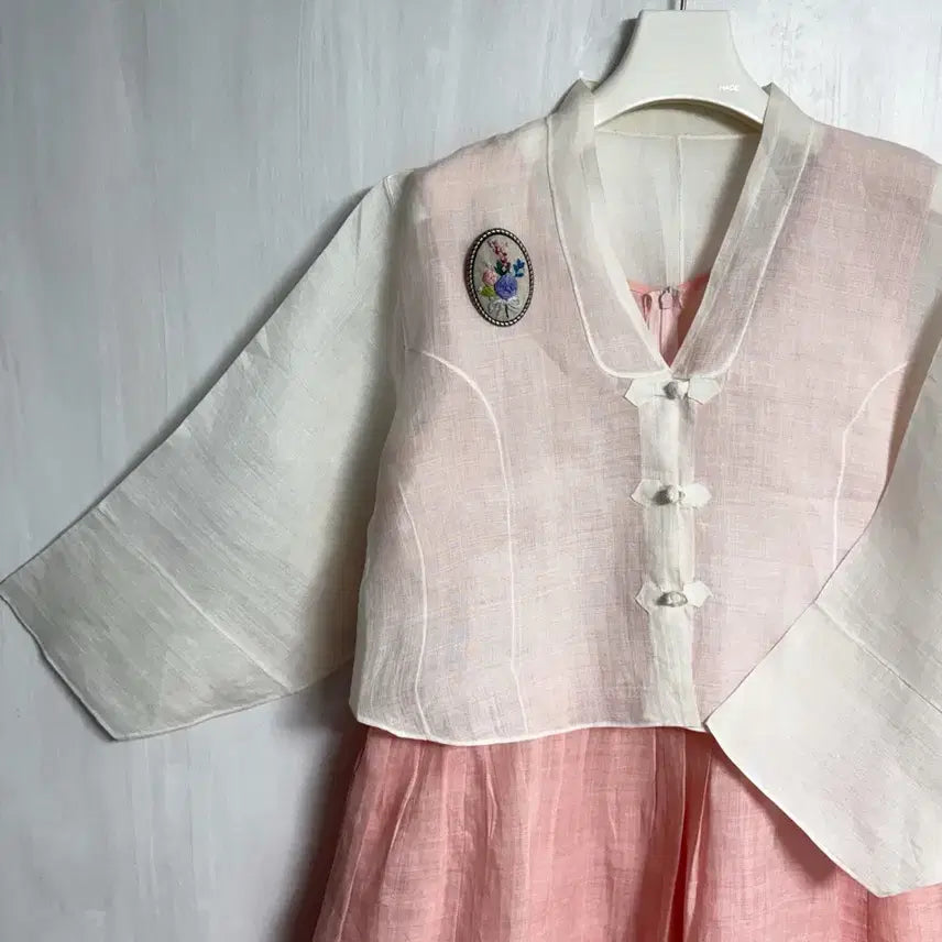 [BUNJANG] Custom Ramie Hanbok Set: Jeogori and Dress / (맞춤) 모시 저고리, 모시 원피스 한복세트